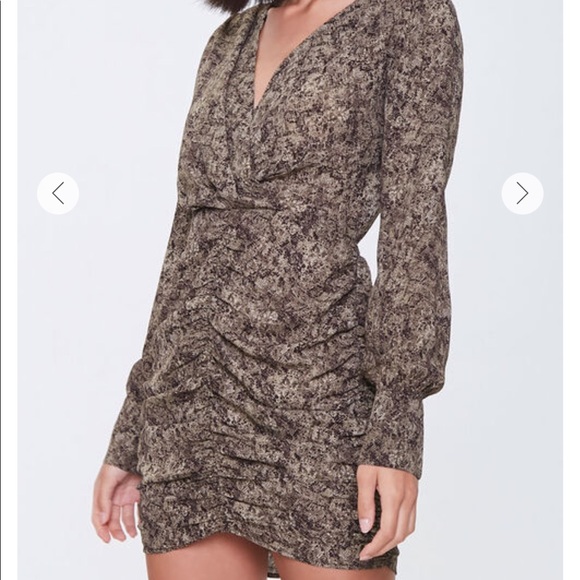 Snakeskin Long Sleeve Mini Dress - Picture 1 of 2